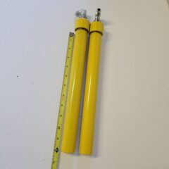 10″ Yellow Reverse Flow Skinny Cylinders / 1/4 Port / Lowrider Hydraulics