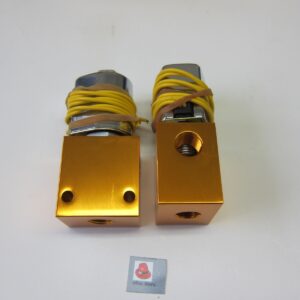 Lowrider Hydraulics Two (2) Delta Dumps, Anodized Golden Body, Fresh Shiny New