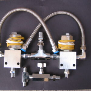 Lowrider Hydraulics Two Dump Kit, W/ Braided Hose, Chrome Finished, Show Setup