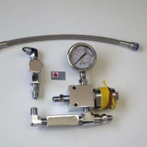 Lowrider Hydraulics Single Dump Kit 3/8″, Quick Flow, & Gauge, Chrome Caddy, Pro