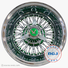 Dgj Wheel 14×7 Rev 72 Cross Lace Candy Green Nipples & Hub Lowrider Wire Wheels