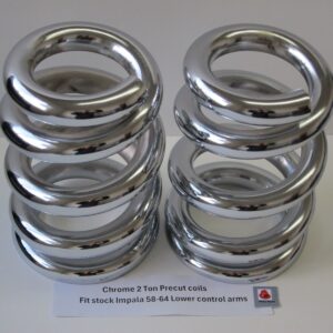 Lowrider Hydraulics 2 Ton Coil Springs, Precuts, Chrome, Impala 58-64