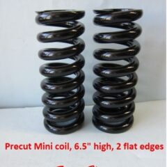 Lowrider Hydraulics Mini / Euro Coil Springs, 6.5″ Long, 2 Flat Edges, Black