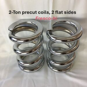 Lowrider Hydraulics 2 Ton Coils Spring Pre Cut, Flat Edges, Chrome, 1 Pair