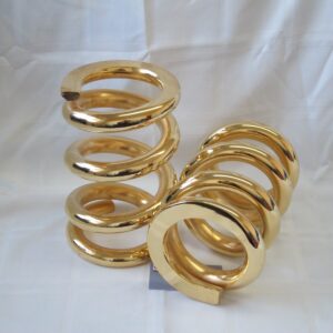 Lowrider Hydraulics 2 Ton Coils Spring Pre Cut, Flat Edges, Gold Plating Chevy