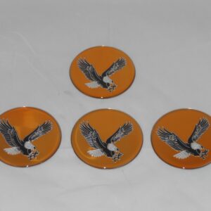 4 – Gold Eagle Bird Wheel Rim Center Cap Round Sticker Logo 2.75″ 70mm Diameter