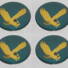 4 Teal – 2.75″ 70mm Diameter Eagle Bird Logo Wheel Rim Center Cap Round Sticker