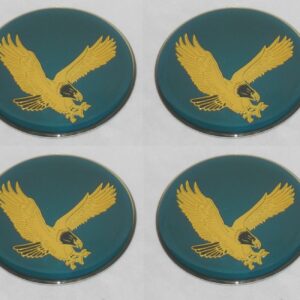 4 Teal – 2.75″ 70mm Diameter Eagle Bird Logo Wheel Rim Center Cap Round Sticker