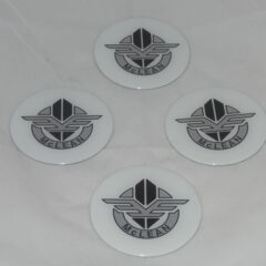 4 – White Mclean Wire Wheel Rim Center Cap Round Sticker Logo 2.75″ 70mm Dia