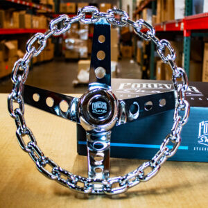 11″ Chrome Chain Steering Wheel Old School W/ Horn Button -3 Hole