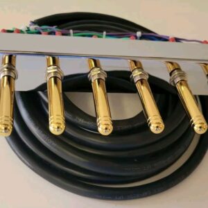 Lowrider Hydraulics Switch Fb Ss 3 Wheel Pre-wired Chrome Plate- Gold Extensions