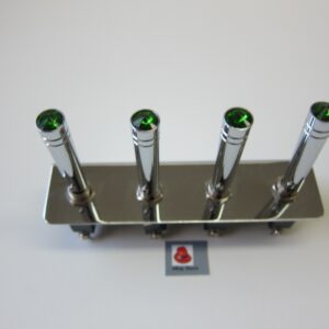 Lowrider Hydraulics Or Air 3 Prongs Switch & 4-hole Panel & Green Extensions