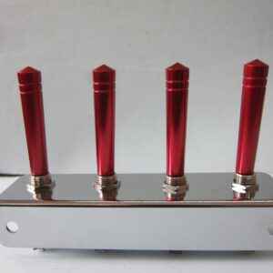 Lowrider Hydraulics 3 Prongs Switch & 4 Hole Panel & Anodized Red Extension Kit
