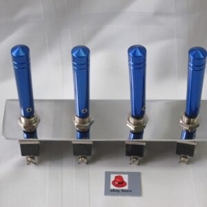 Lowrider Hydraulics Or Air Bag 3-prong Switch, Panel & Anodized Blue Extensions