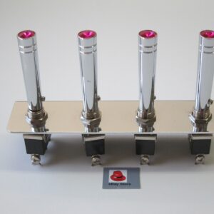 Lowrider Hydraulics Or Air 3 Prongs Switch & 4-hole Panel & Magenta Extensions
