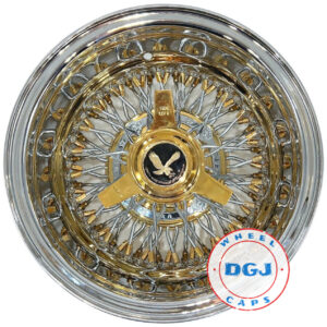 Dgj Wheel 14×7 Rev 72 Cross Lace Gold Nipples & Hub Lowrider Wire Wheels