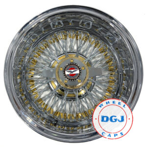 Zenith Style 14×7 Rev 72 Diamond Spokes Gold Nip+hub Ring Lowrider Wire Wheels