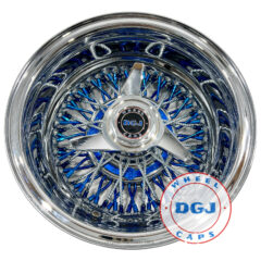 Dgj 14×7 Rev 72 Cl Diamond & Candy Blue Spokes, Nip & Hr Lowrider Wire Wheels