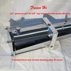 Lowrider Hydraulics Pump #9 Gear, 1/2″ Block, Chrome Plate & Motor, Side Return