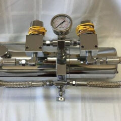 Lowrider Hydraulics Chrome Pump Setup, #9 Gear, 1/2″ Polished Block, With Gauge