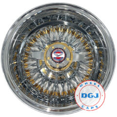 Zenith Style 14×7 Rev 72 Cross Lace Gold Nipples & Hub Ring Lowrider Wire Wheels