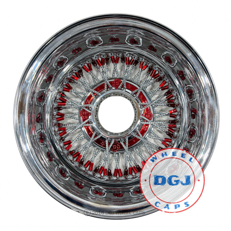 DGJ WHEELS 14x7 Rev 72 Diamond Spoke Candy Red Nip+Hub Ring Lowrider ...