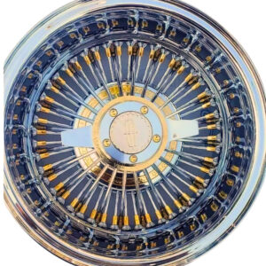 Zenith Style 13×7 Rev 72 Straight Gold Nipples/Hub Ring Lowrider Wire Wheels