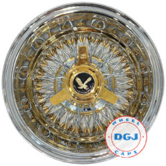 Dgj Wheel 13×7 Rev 72 Cross Lace Gold Nipples & Hub Lowrider Wire Wheels