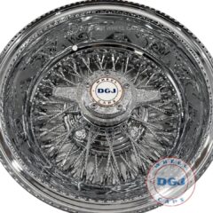 DGJ 13×7 Rev 72 CL Diamond Spokes Engraved All Chrome Lowrider Wire Wheel Rims