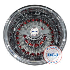 Dgj Wheels 14×7 Rev 72 Diamond Spoke Candy Red Nip+hub Ring Lowrider Wire Wheels