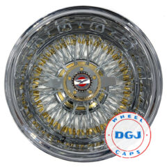 Zenith Style 13×7 Rev 72 Diamond Spokes Gold Nip+Hub Ring Lowrider Wire Wheels