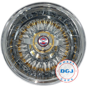 Zenith Style 13×7 Rev 72 Cross Lace Gold Nipples & Hub Ring Lowrider Wire Wheels