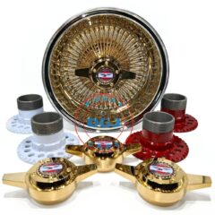 13×7 Zenith Style Rev 100 Spoke Center Gold Lowrider Wire Wheel Rims*