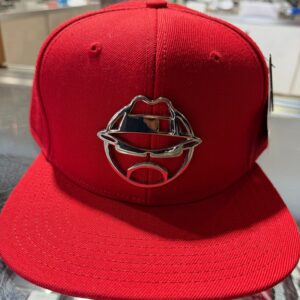 Lowrider Hat Cap Red Chrome Logo Snap Back Golo