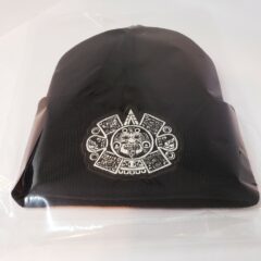 Mens Chicano Lowrider Hat Aztec Custom Design Winter Beanie Silver & Black