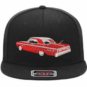 Lowrider Flat Bill Hat Black 1964 Impala Lowrider