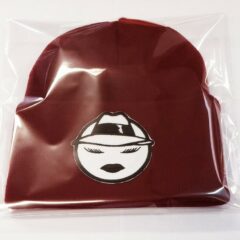 Women Burgundy Chicana  Lowrider Girl  Hat Custom Design Winter Beanie