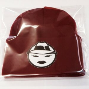 Women Burgundy Chicana  Lowrider Girl  Hat Custom Design Winter Beanie