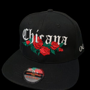 Custom Og Old English Chicana Women  Snapback Hat Black   Biker Lowrider