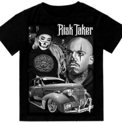 Risk Taker Low Rider  Mens T-shirt Print On Shaka Wear Heavyweight Tee