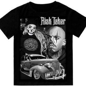 Risk Taker Low Rider  Mens T-shirt Print On Shaka Wear Heavyweight Tee