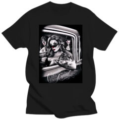 Around Chola Lowrider Chicano Dga Art T-shirt Custom T-shirts Men’s Clowning Ove