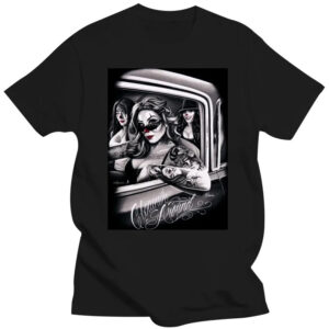Around Chola Lowrider Chicano Dga Art T-shirt Custom T-shirts Men’s Clowning Ove
